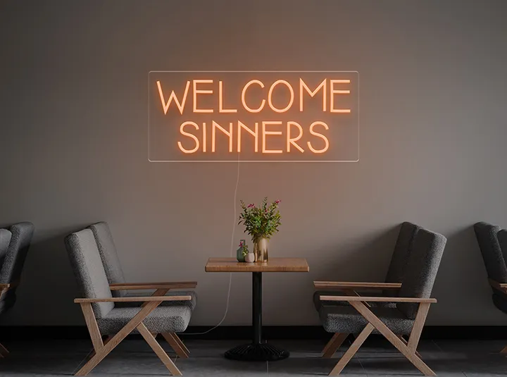 Welcome Sinners - Insegne al neon a LED