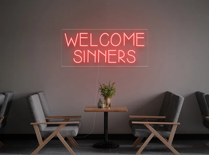 Welcome Sinners - Insegne al neon a LED