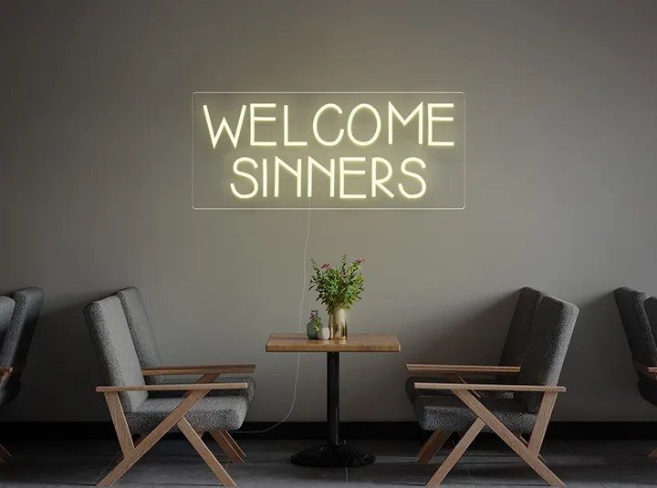 Welcome Sinners - Insegne al neon a LED