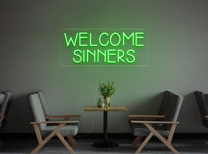 Welcome Sinners - Insegne al neon a LED