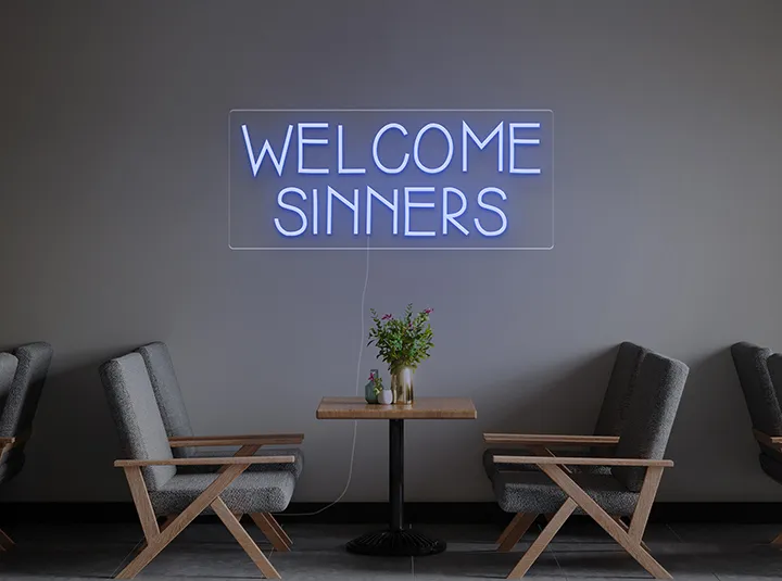 Welcome Sinners - Insegne al neon a LED