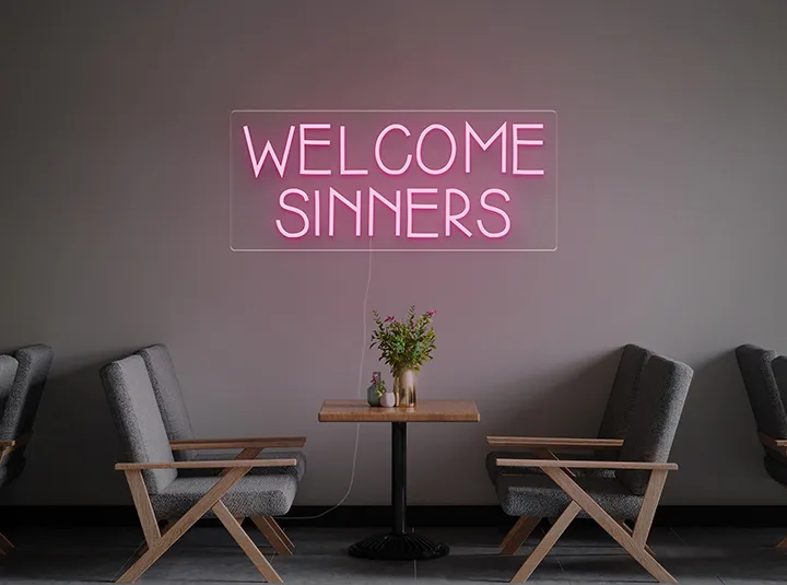 Welcome Sinners - Insegne al neon a LED