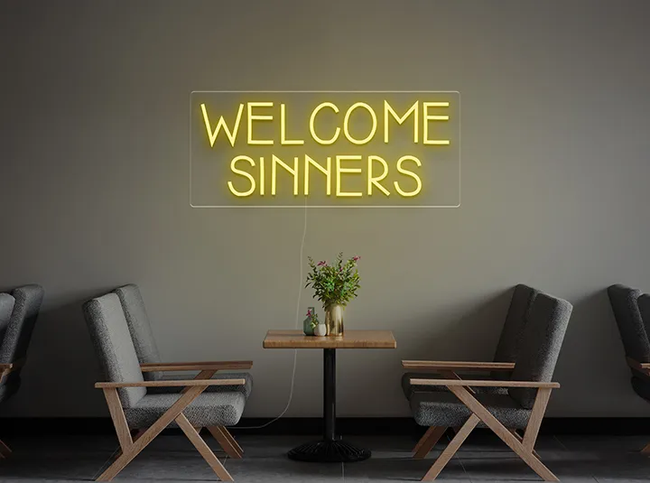 Welcome Sinners - Insegne al neon a LED