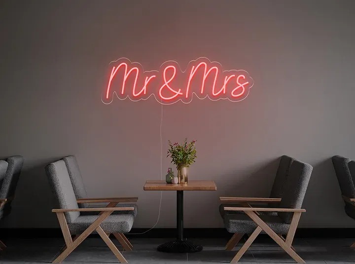 Mr & Mrs - Insegne al neon a LED