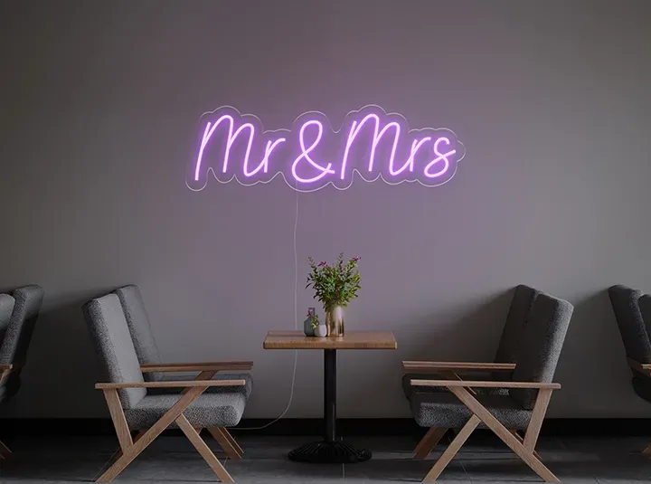 Mr & Mrs - Insegne al neon a LED