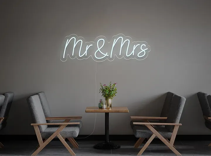 Mr & Mrs - Insegne al neon a LED