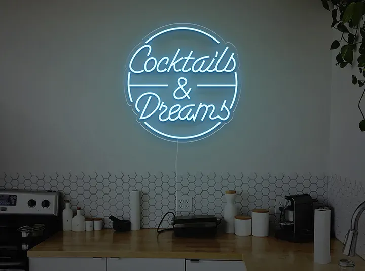 Cocktails & Dreams - Insegne al neon a LED