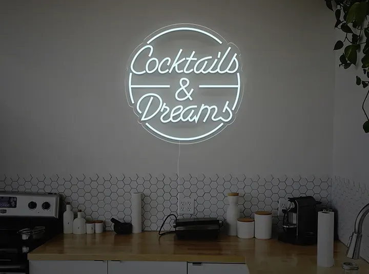 Cocktails & Dreams - Insegne al neon a LED