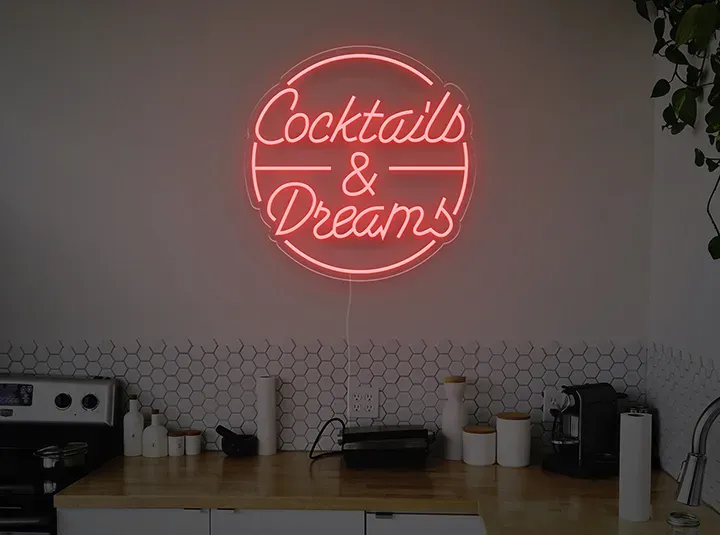 Cocktails & Dreams - Insegne al neon a LED