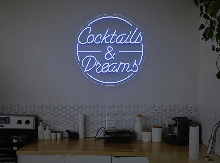 Cocktails & Dreams - Insegne al neon a LED
