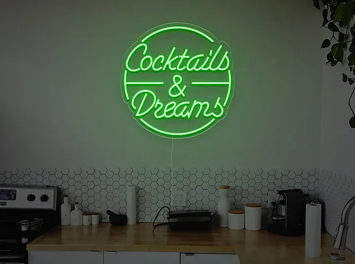Cocktails & Dreams - Insegne al neon a LED