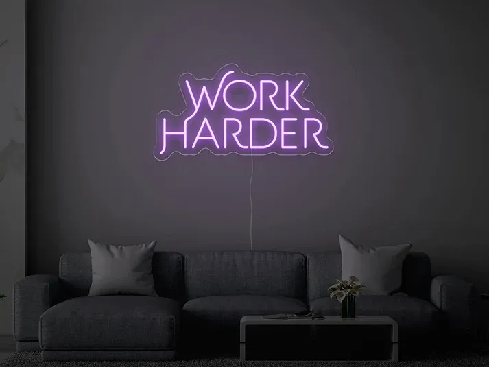 Work Harder - Insegne al neon a LED