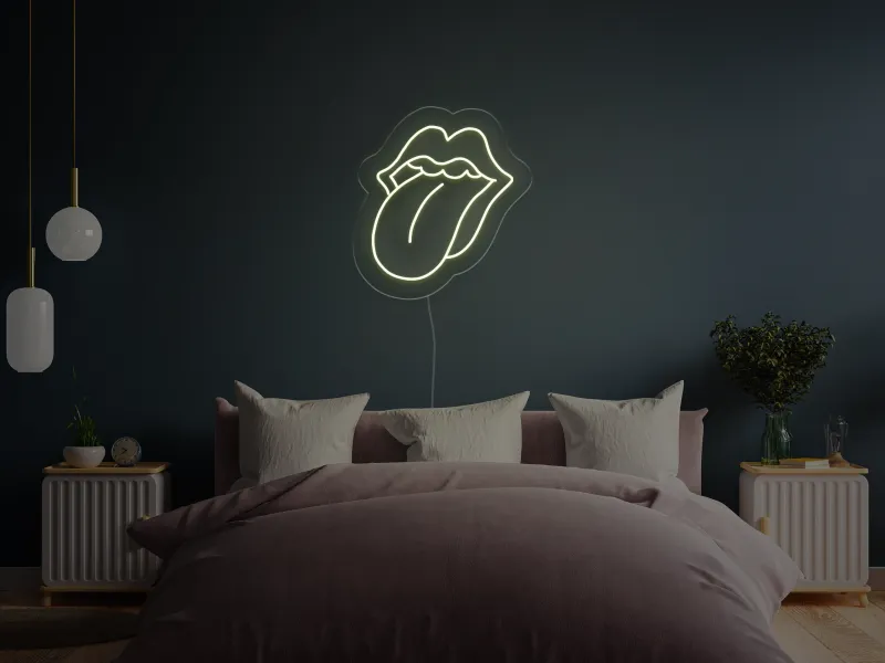 Embrasser les lèvres - Signe lumineux au neon LED