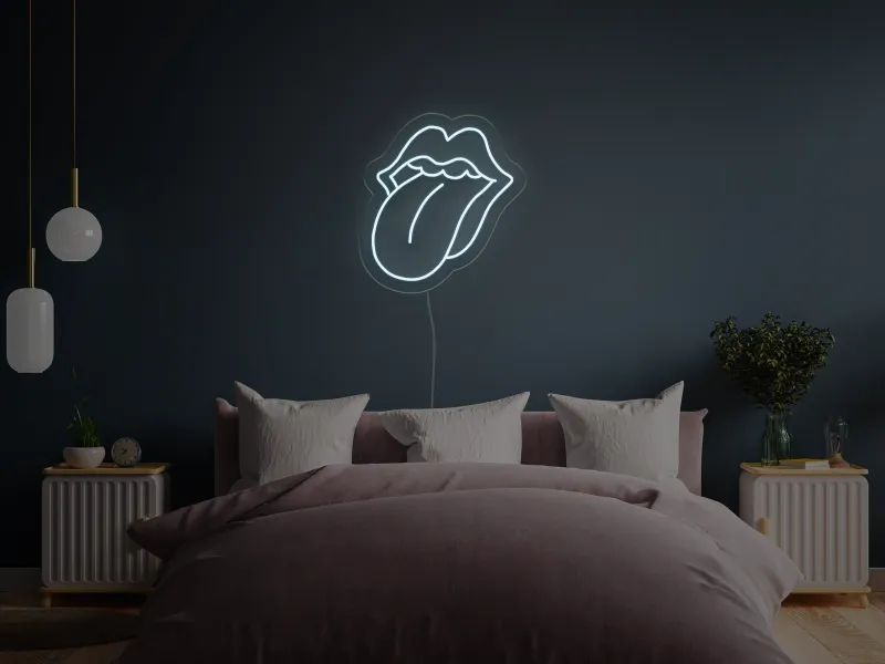 Embrasser les lèvres - Signe lumineux au neon LED