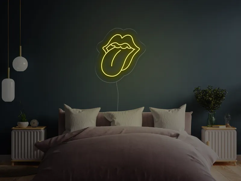 Embrasser les lèvres - Signe lumineux au neon LED