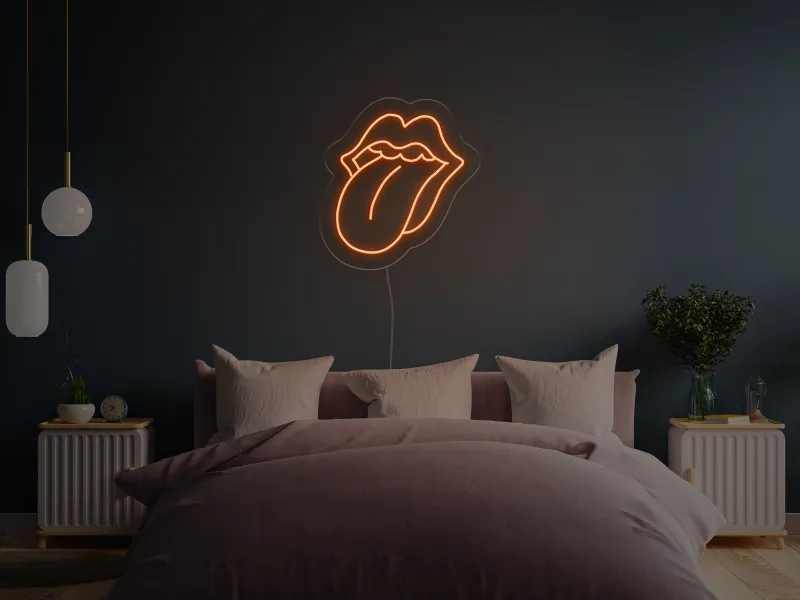 Embrasser les lèvres - Signe lumineux au neon LED