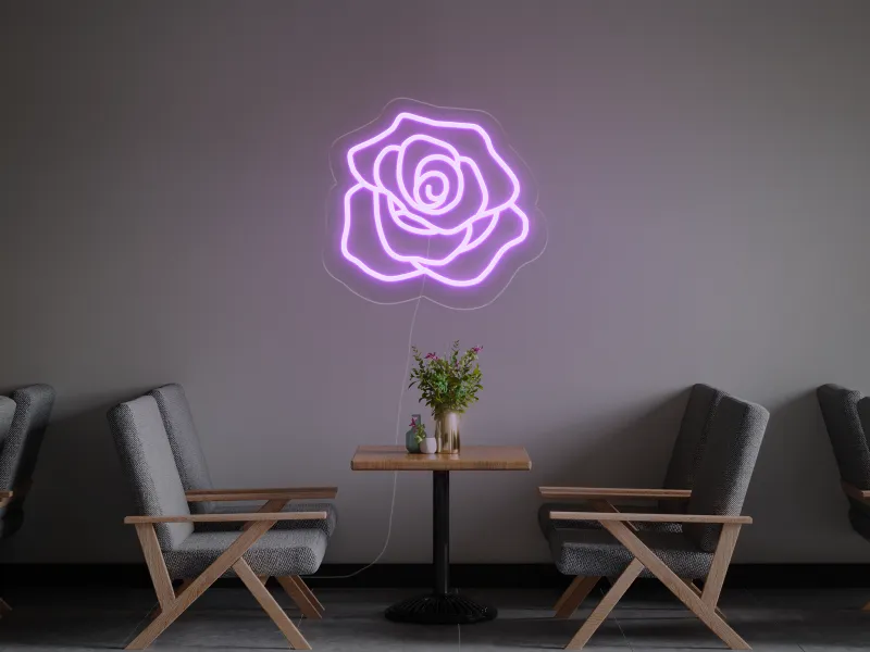 Rose - Signe lumineux au neon LED