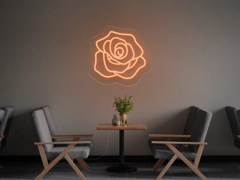 Rose - Signe lumineux au neon LED