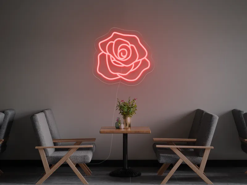 Rose - Signe lumineux au neon LED