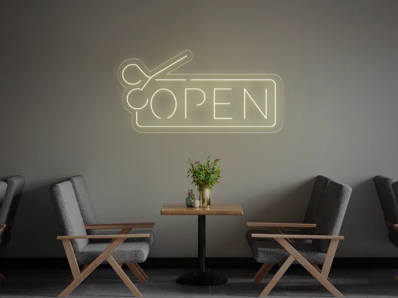 Barbiere aperto - Insegne al neon a LED