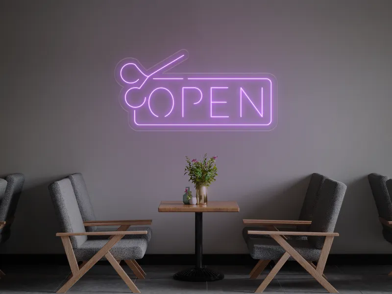 Barbiere aperto - Insegne al neon a LED