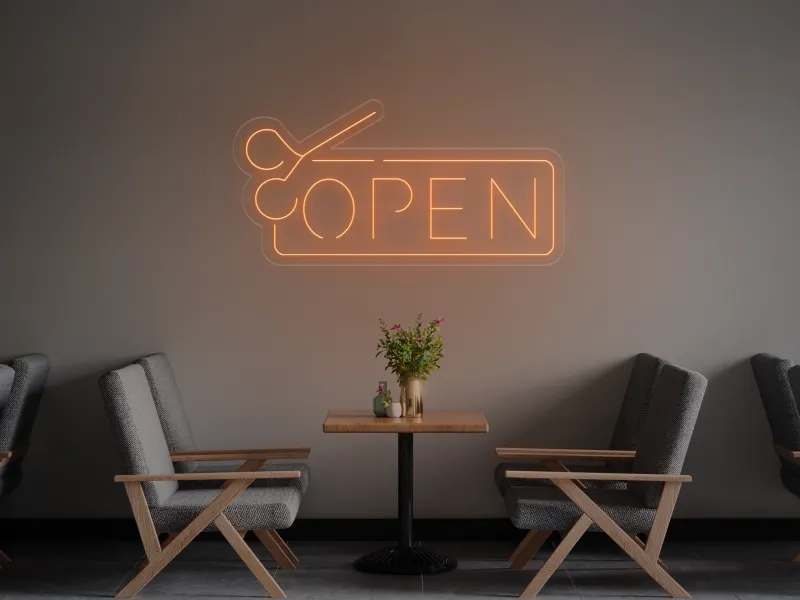 Barbiere aperto - Insegne al neon a LED