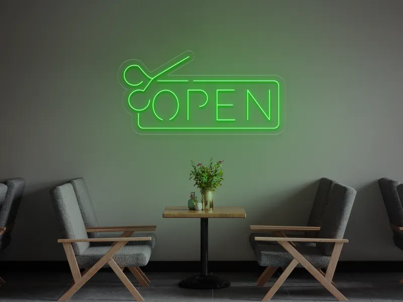 Barbiere aperto - Insegne al neon a LED