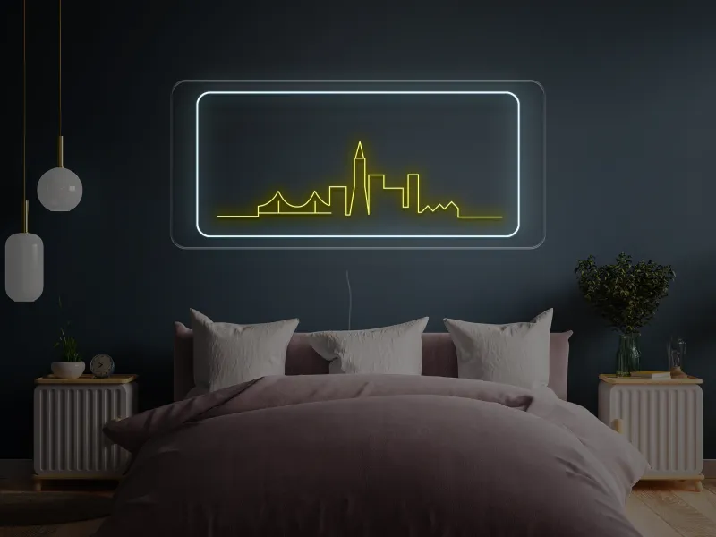 Skyline della città - Insegne al neon a LED