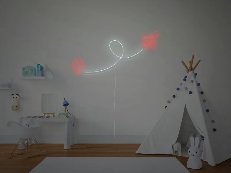 Avion - Signe lumineux au neon LED