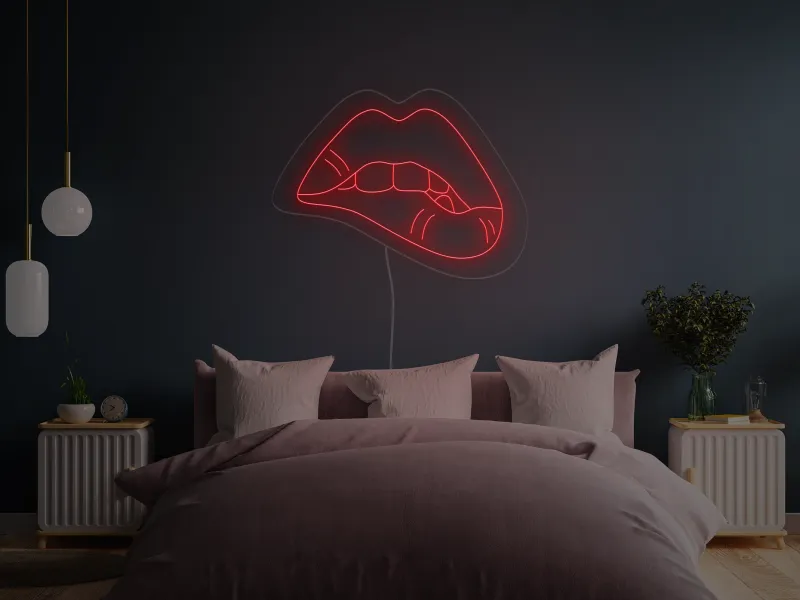Labbra che si mordono - Insegne al neon a LED