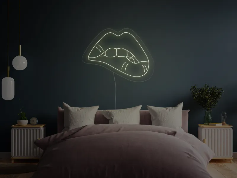 Labbra che si mordono - Insegne al neon a LED