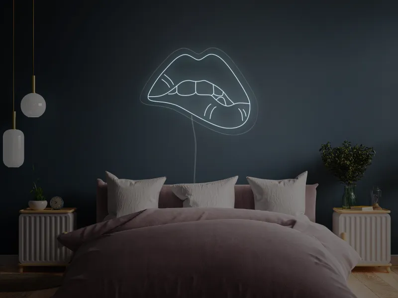 Biting Lips - LED Neon Sign