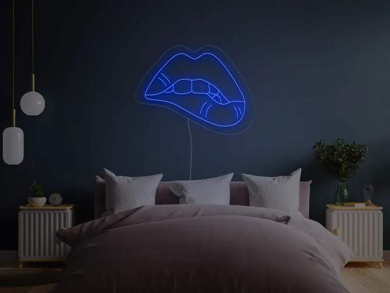 Biting Lips - LED Neon Sign