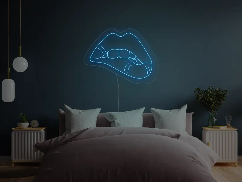 Biting Lips - LED Neon Sign