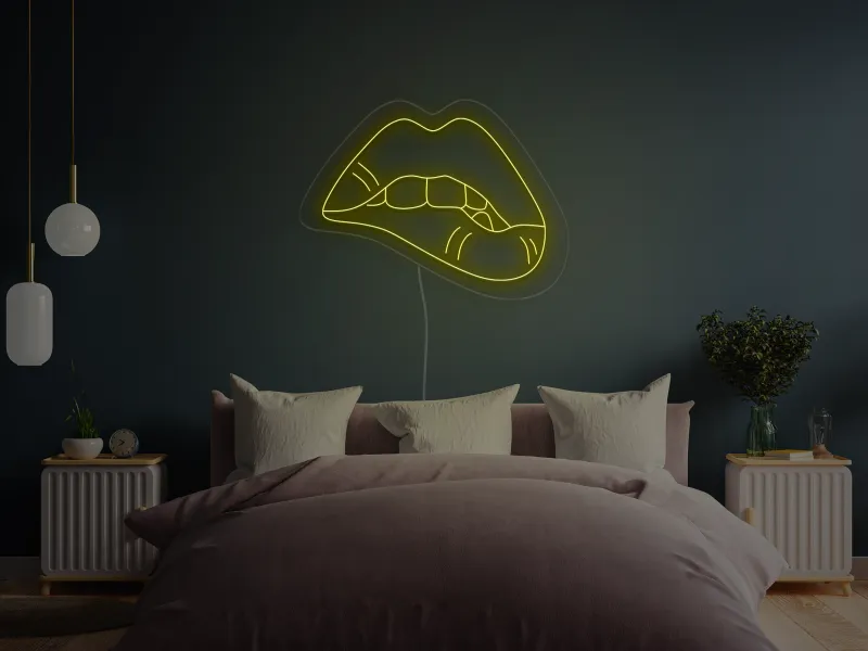 Biting Lips - LED Neon Sign