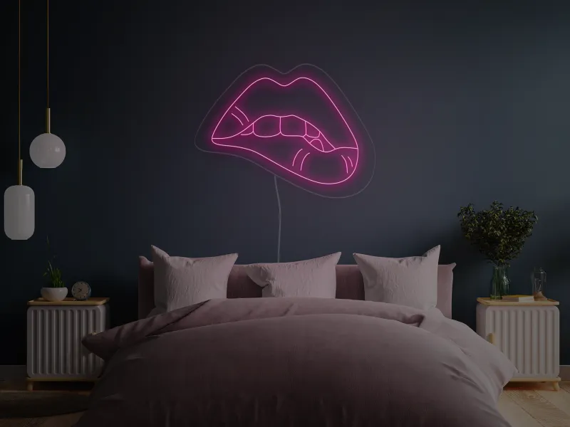 Biting Lips - LED Neon Sign