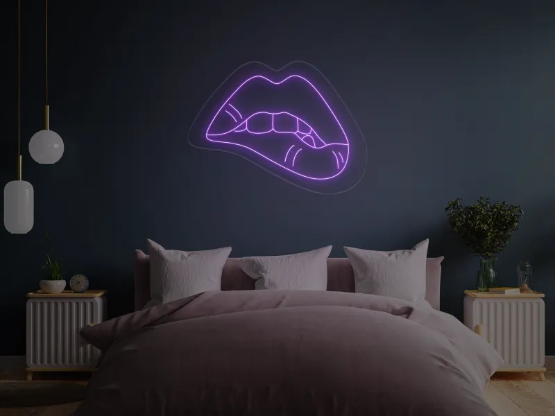 Biting Lips - LED Neon Sign