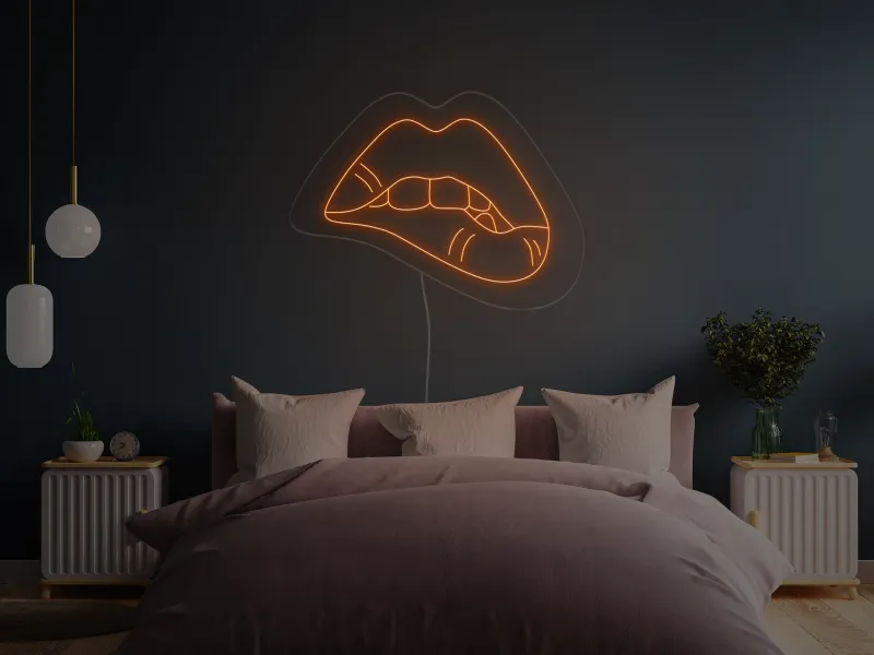 Biting Lips - LED Neon Sign