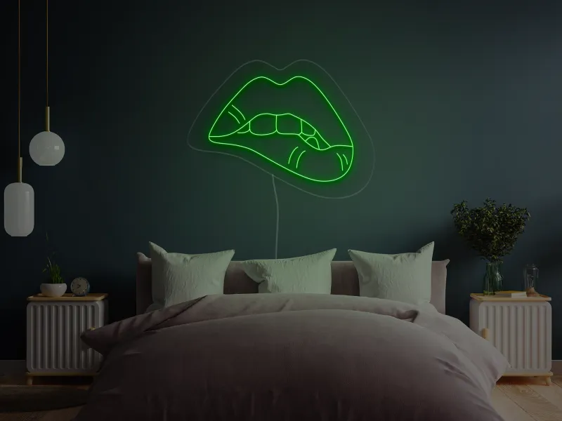 Biting Lips - LED Neon Sign