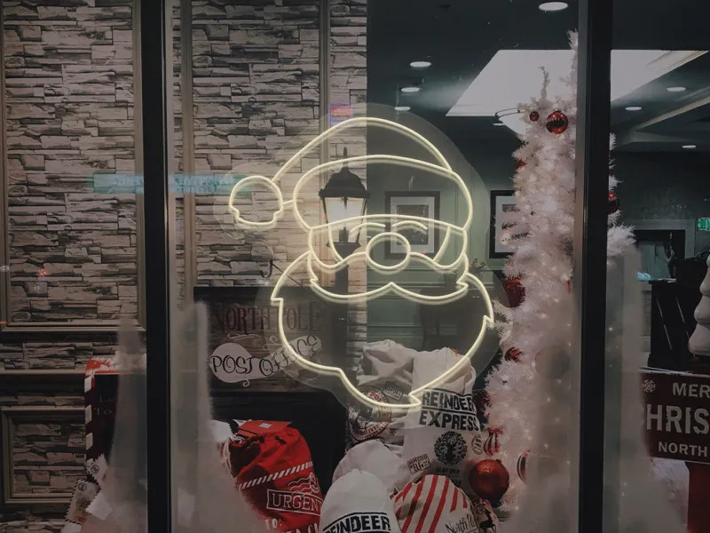 Ritratto di Babbo Natale - Insegne al neon a LED