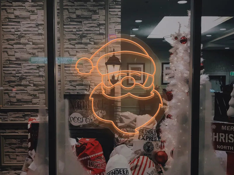 Ritratto di Babbo Natale - Insegne al neon a LED