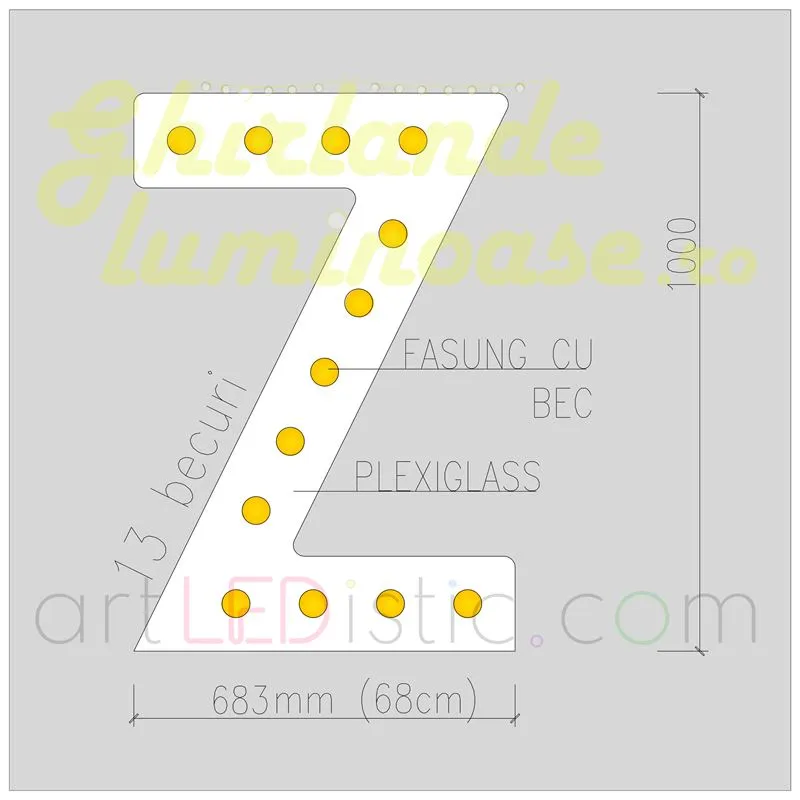 Litere Volumetrice Luminoase din Plexiglass 1M