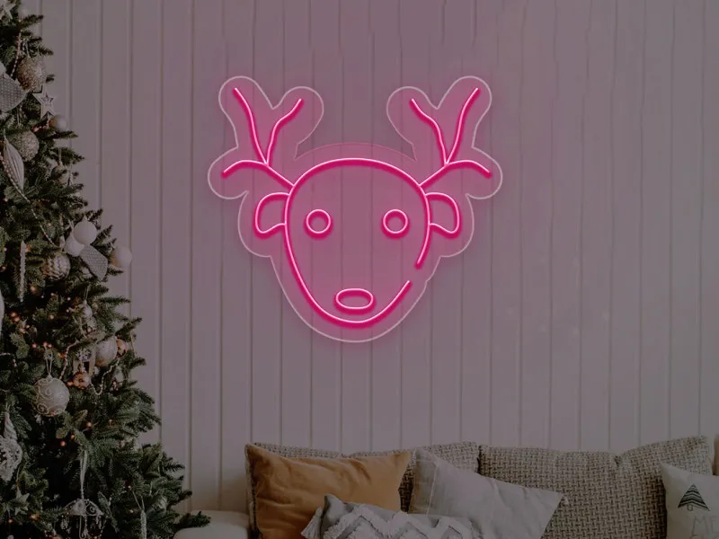 Faccia di renna - Insegne al neon a LED