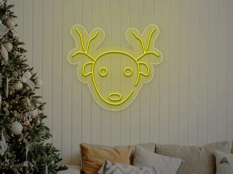 Faccia di renna - Insegne al neon a LED