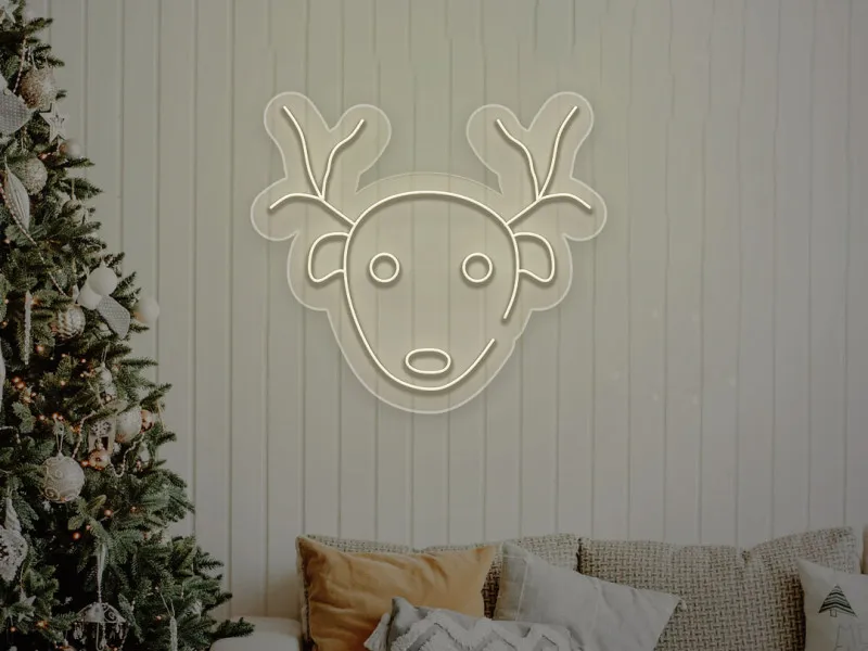 Faccia di renna - Insegne al neon a LED