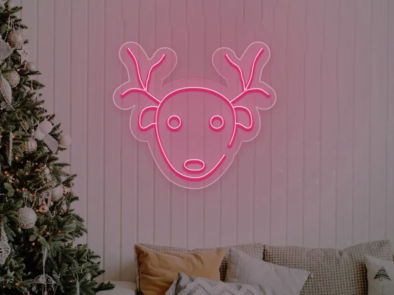 Faccia di renna - Insegne al neon a LED