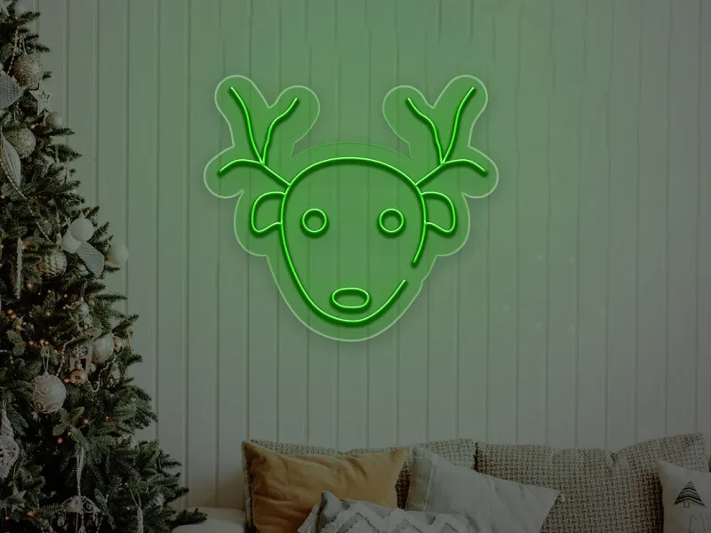 Faccia di renna - Insegne al neon a LED