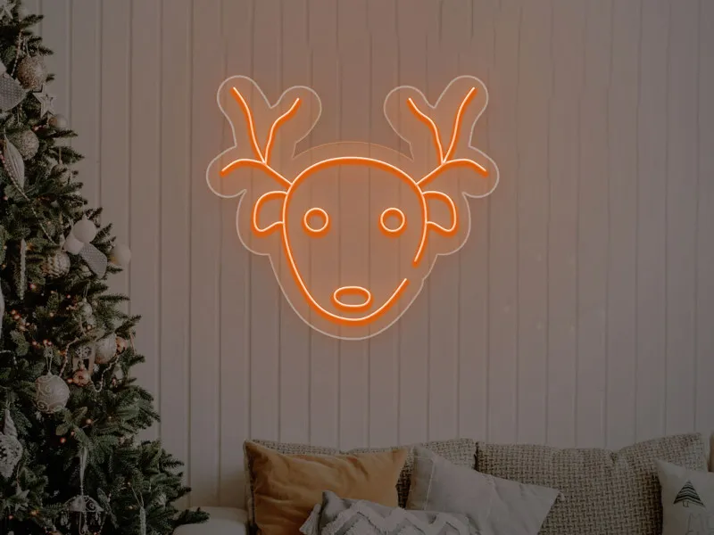 Faccia di renna - Insegne al neon a LED