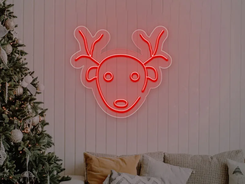 Faccia di renna - Insegne al neon a LED