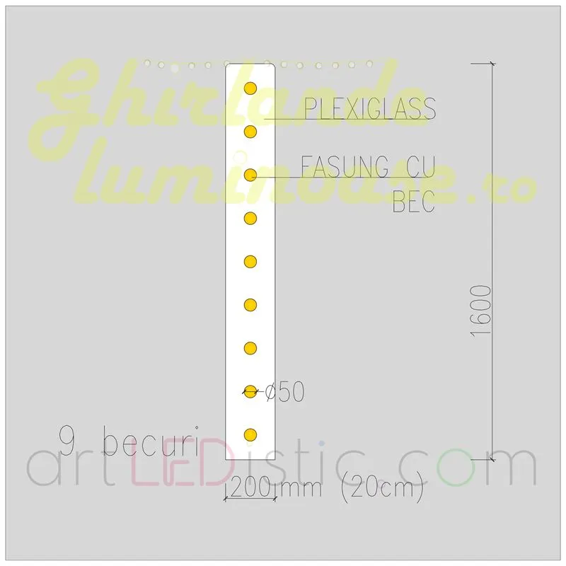Cifre Volumetrice Luminoase din Plexiglass 160 cm